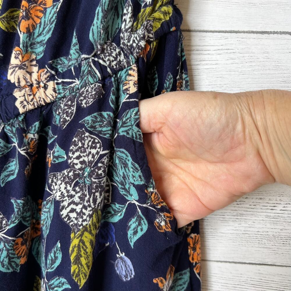 Angie Jumpsuit Womens Size Small Colorful Floral Ruffles Strapless Summertime - Picture 5 of 13